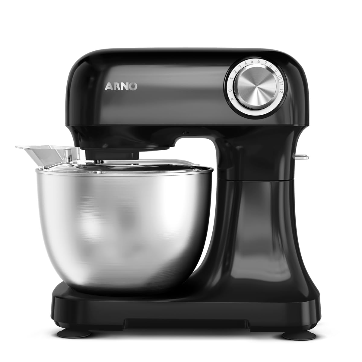 Batedeira Arno Planetária Bake Easy KM10, 500W, Preta com Tigela Inox, 3,5L, 12