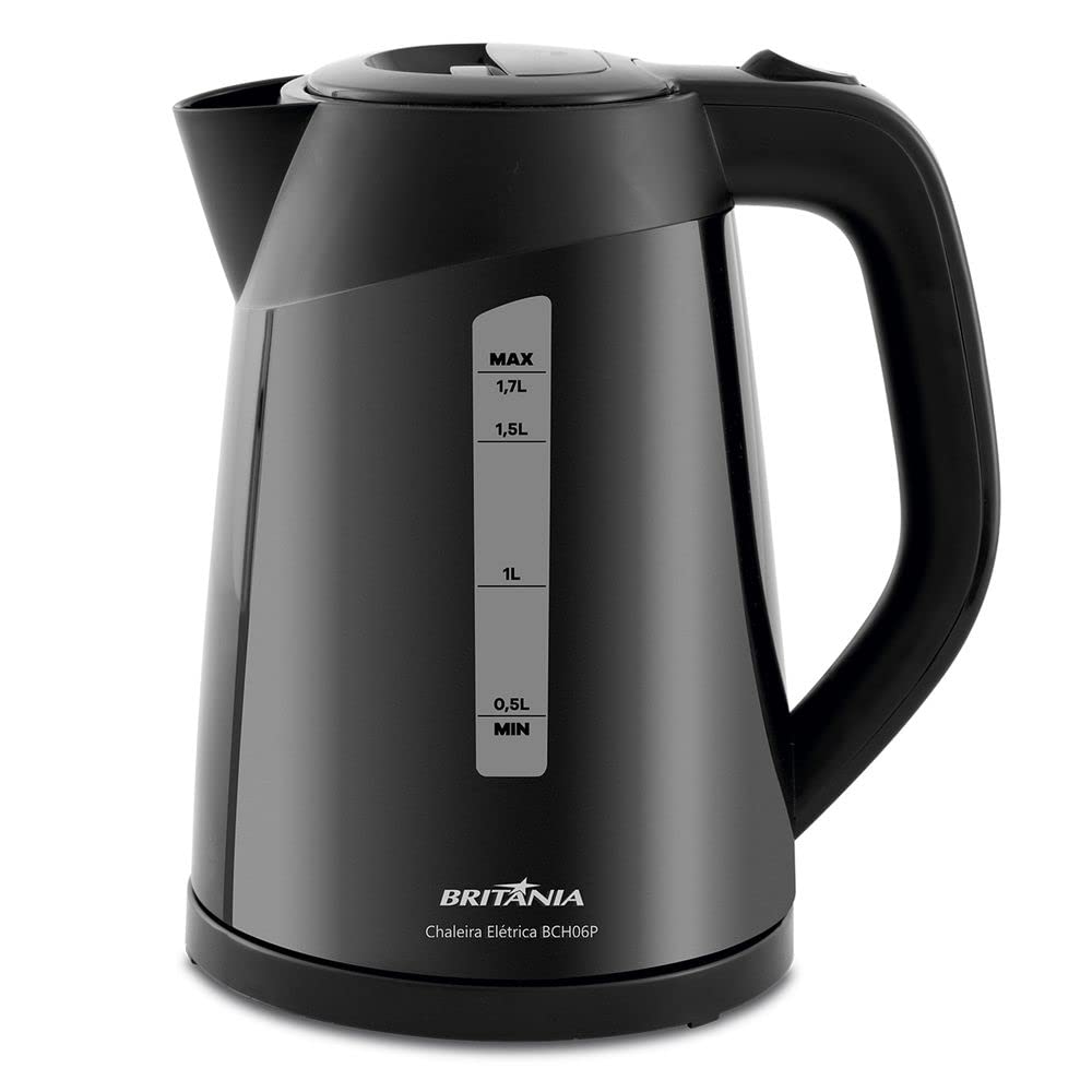 Britânia Chaleira Elétrica BCH06P Preto 1,7L 1200W com Desligamento Automático 220V