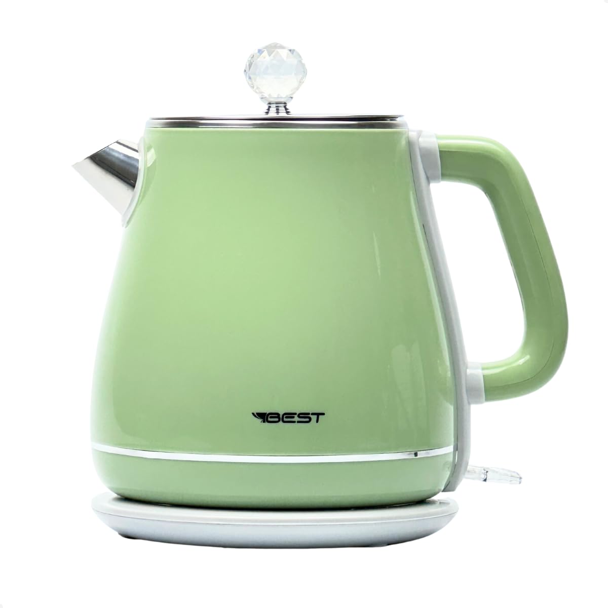 BEST Chaleira Elétrica 1,8L Verde, Aço Inoxidável, Duplo Revestimento, Tampa Removível,