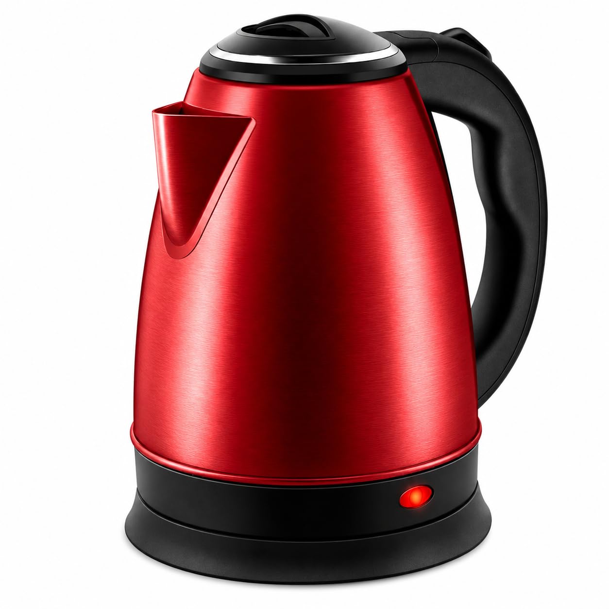 Chaleira Elétrica 2 Litros Inox Vermelha Desligamento Automatico Cor Aço 110V Aquecimento