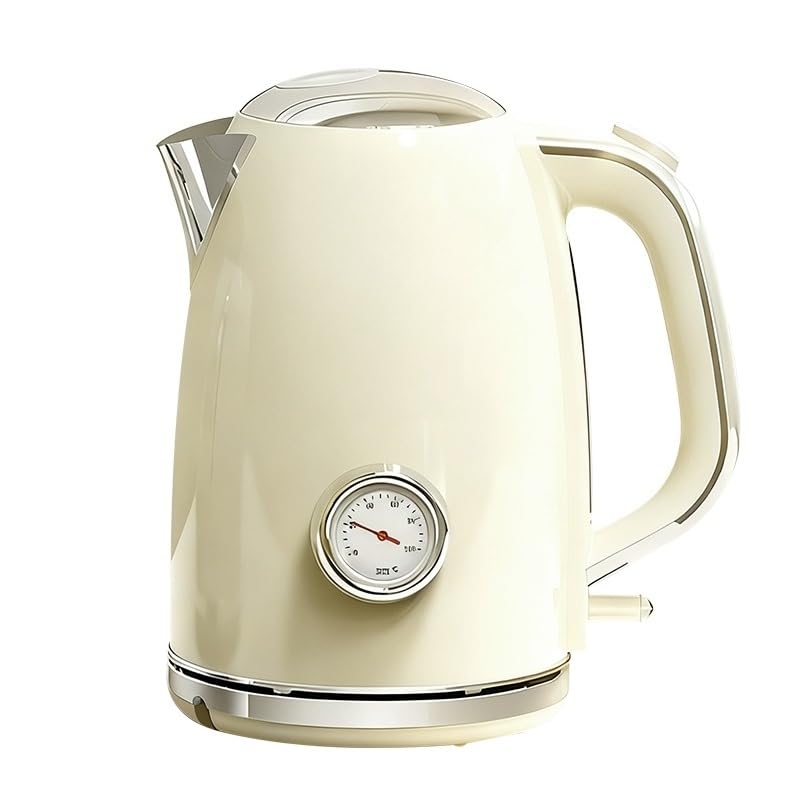 Chaleira Elétrica 1,7L Inox SUS304 2200W Multivolt 127V/220V Indicador Água (Bege (220V))