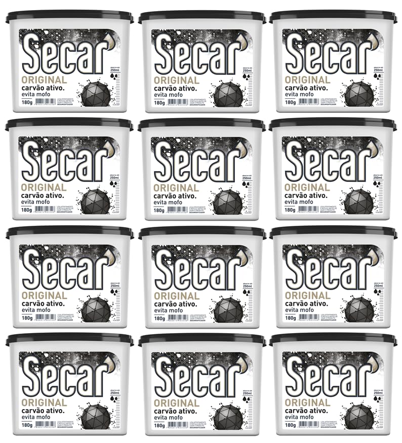 Anti Mofo Secar 12un X 180g - Desumidificador Armário Gaveta (Carvão Ativo)