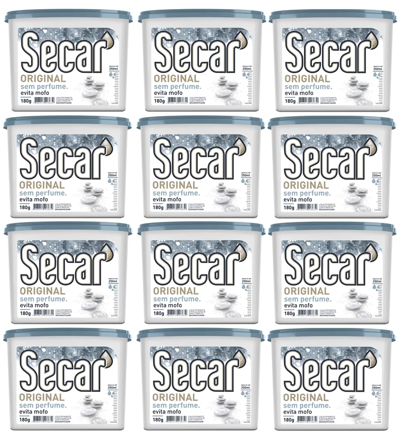 Anti Mofo Secar 12un X 180g - Desumidificador Armário Gaveta (Sem Perfume)