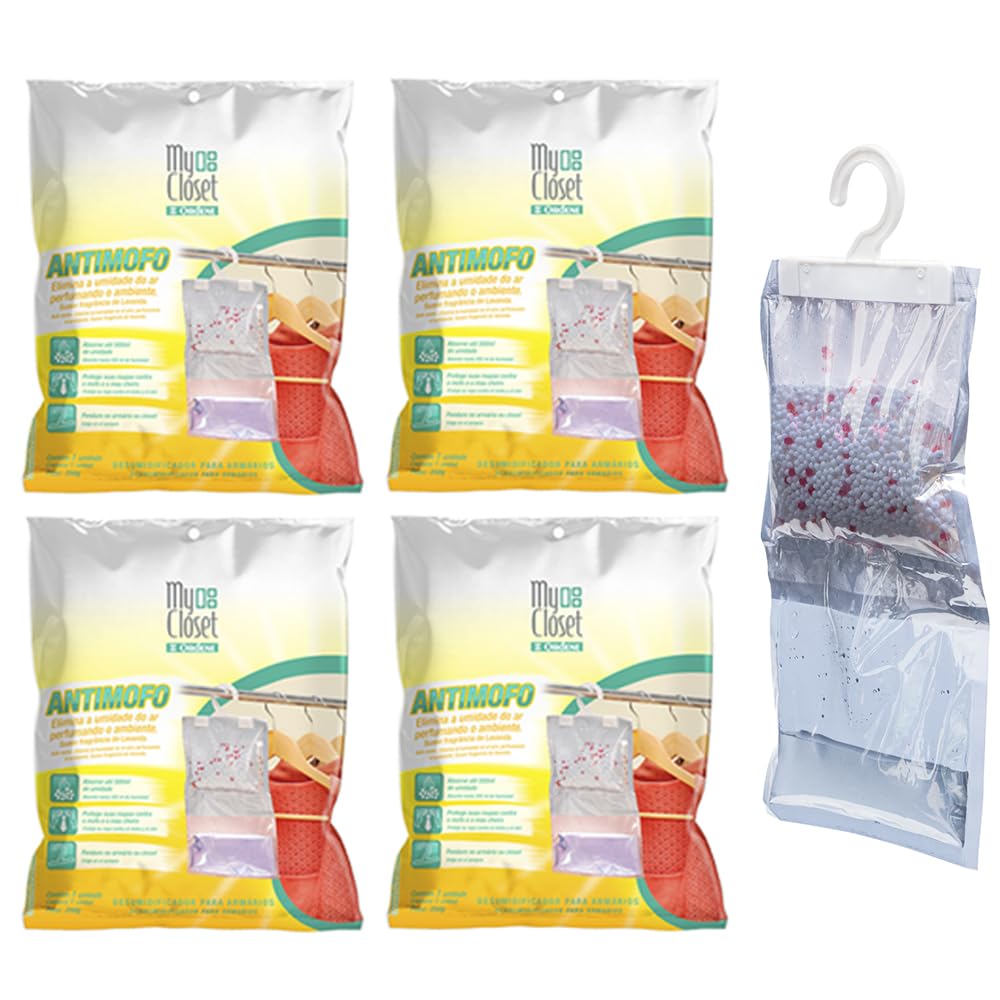 Antimofo Desumidificador Armários Closet Ordene Kit 5 Peças Cor Transparente