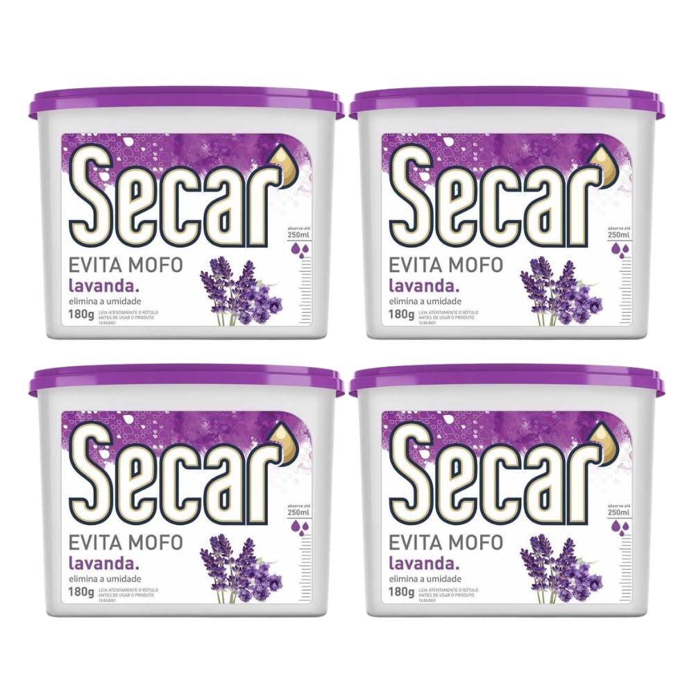 Anti Mofo Secar 180g Kit 4 Unidades Lavanda Evita Mofo Desumidificador