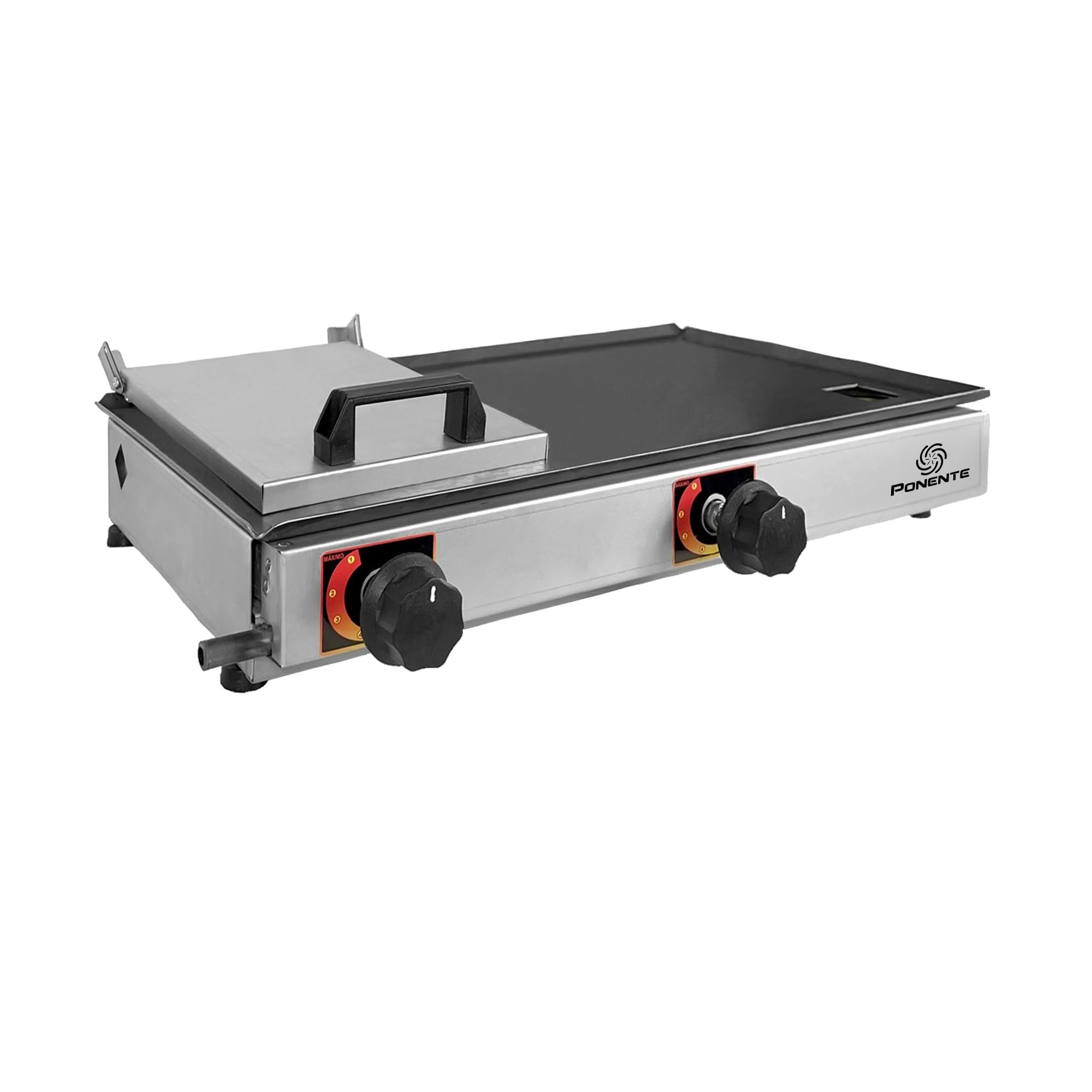 Chapa de Lanche Sanduicheira Hambúrguer Grill Gourmet Hot Dog com Prensa abafador Inox