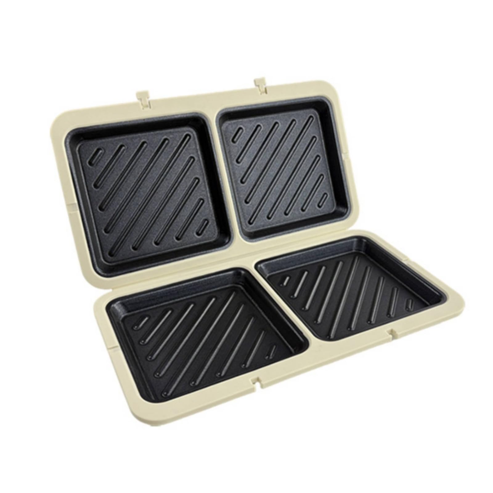 Baoblaze Sanduicheira com duas aberturas, grill e para panini com placa antiaderente e