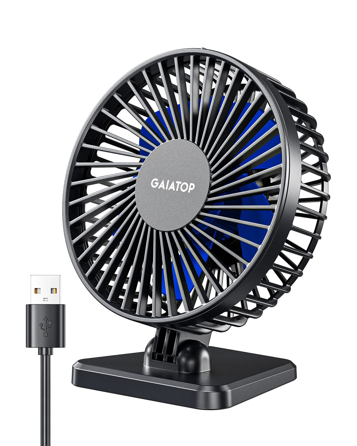 Gaiatop Ventilador de mesa USB, pequeno, mas potente, pessoal, portátil, silencioso, 3