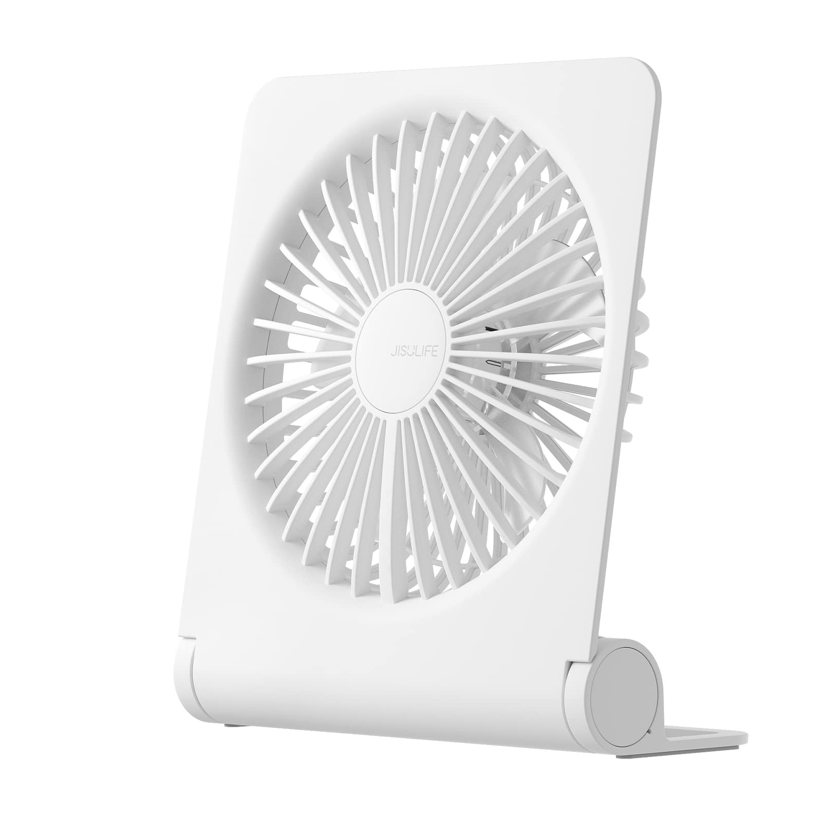 JISULIFE Ventilador de mesa pequeno, ventilador portátil recarregável por USB, mini