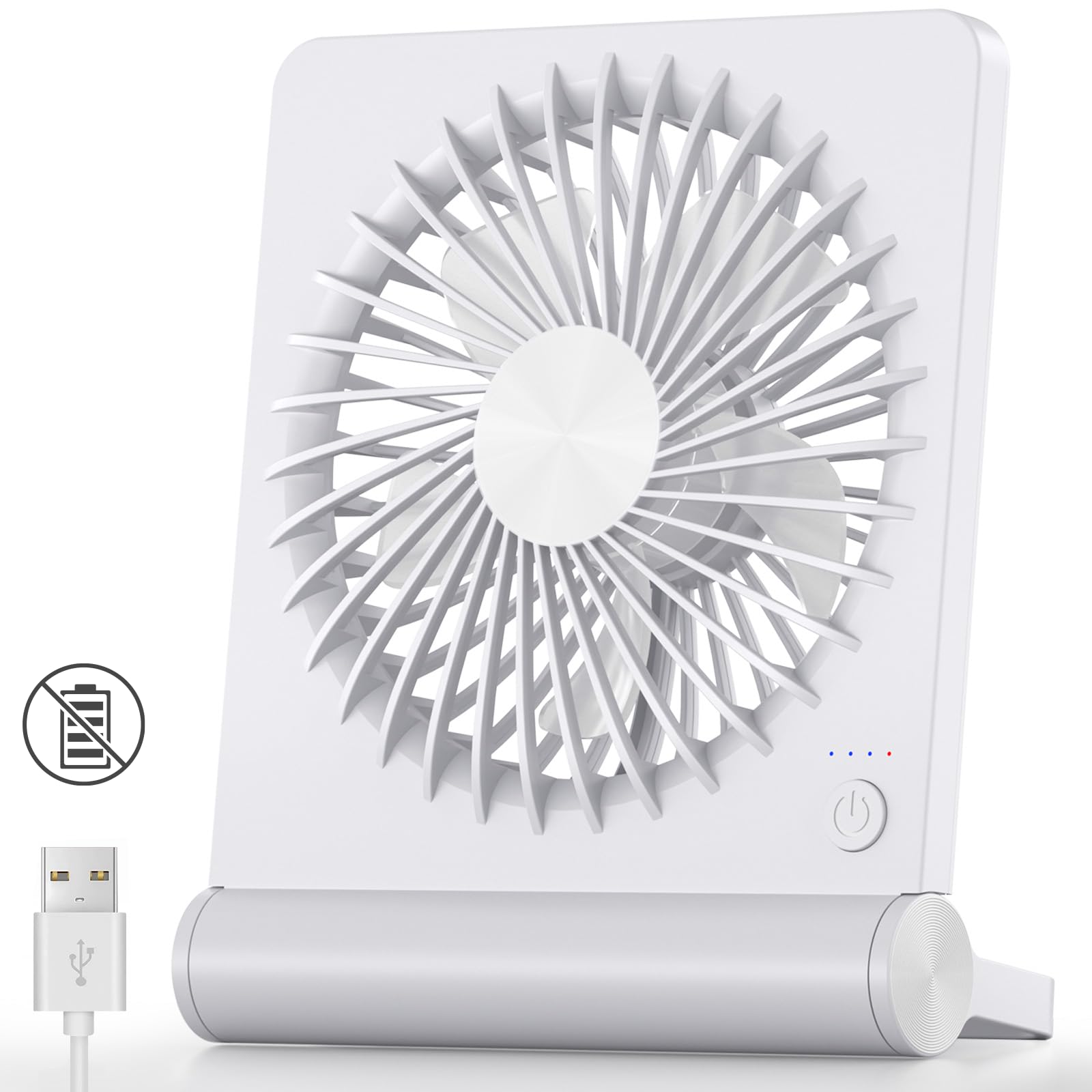 Koonie Ventilador USB, vento forte, ultra silencioso, pequeno, ventilador de mesa