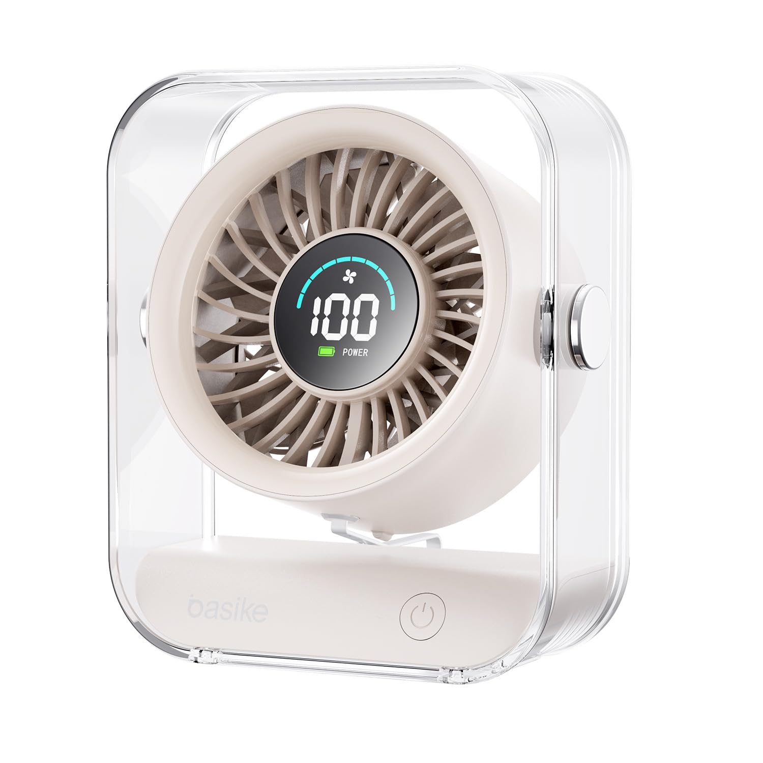 Basike Ventilador de Mesa Mini com Display Digital, 100 Níveis de Velocidade Portátil