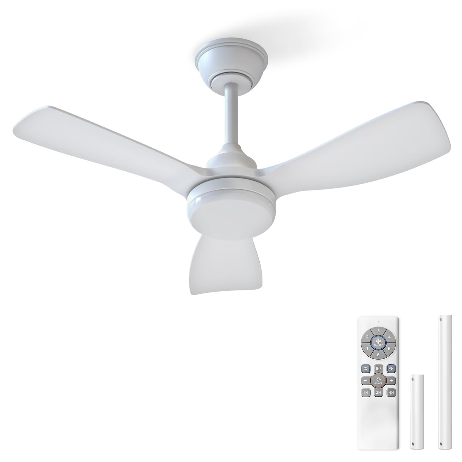 Airwit Ventilador de Teto Branco Bivolt 91cm com Controle Remoto, 6 Velocidades, Função