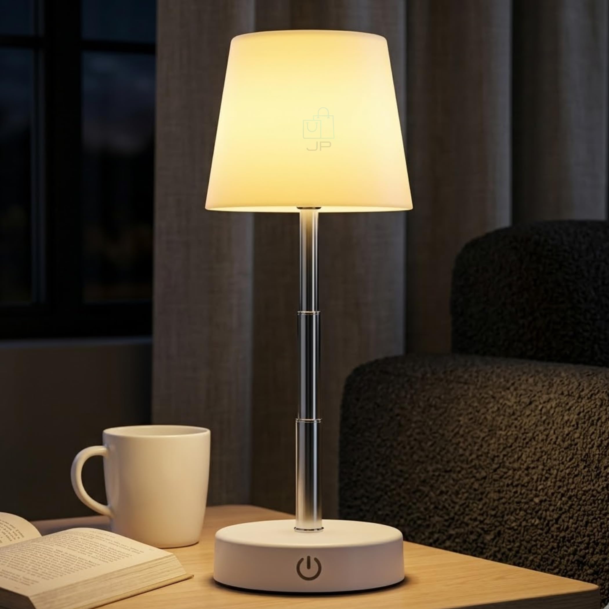Abajur de Mesa LED Recarregável Luminária Sem Fio Touch 3 Níveis de Brilho Ajustável