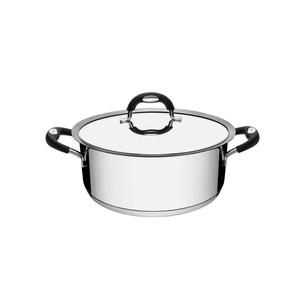 Caçarola Baixa de Aço Inox Tramontina Duo Silicone 24CM