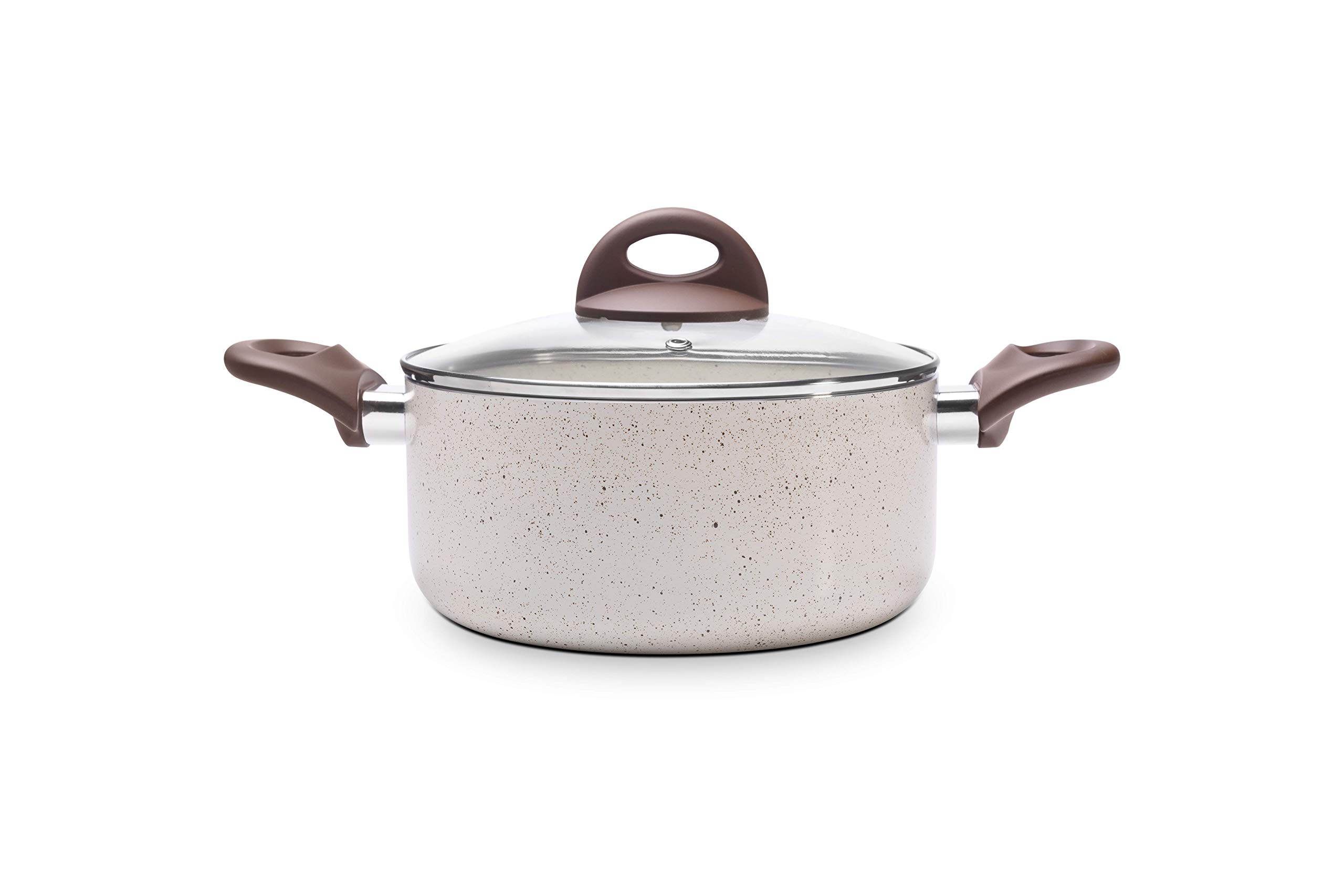 Brinox - Caçarola com tampa e fundo de indução Cerâmic Life 2,55L 20cm - Vanilla