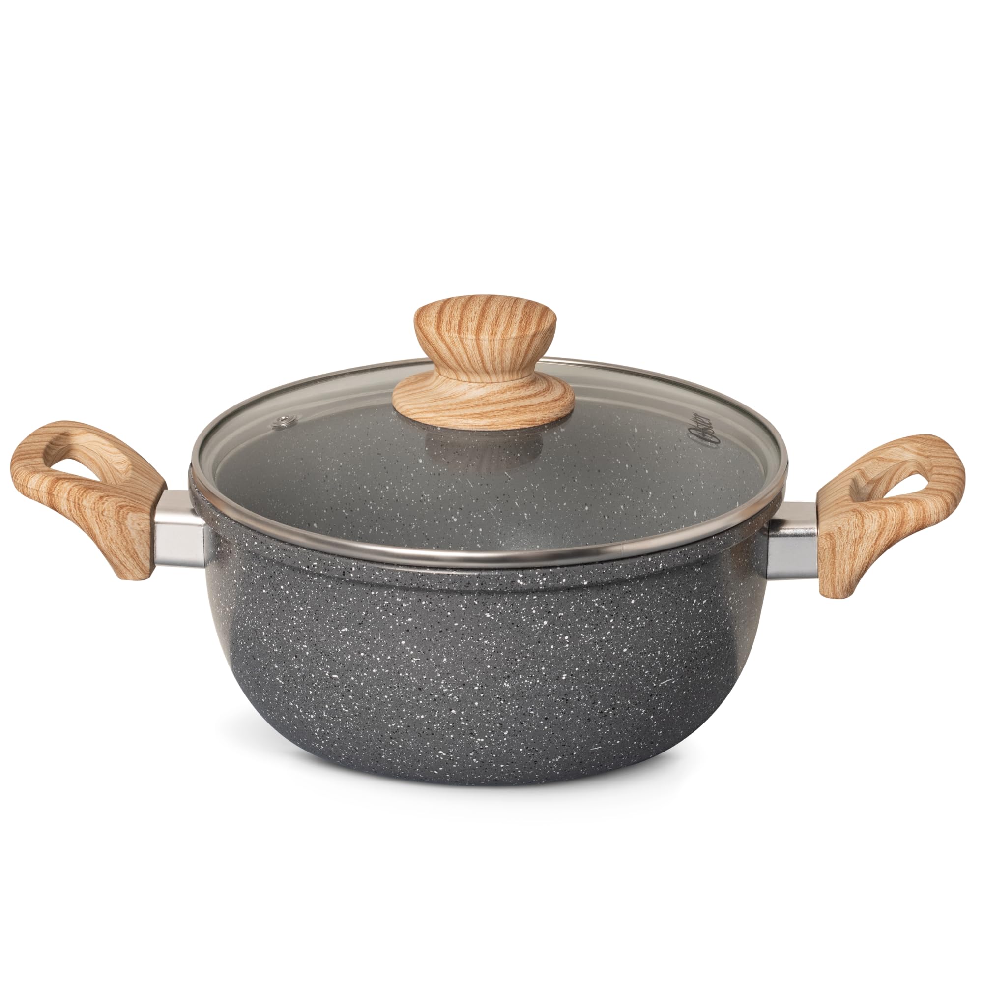 Caçarola com Tampa 7,5L Cerâmica Marble Edition Dark Grey Oster