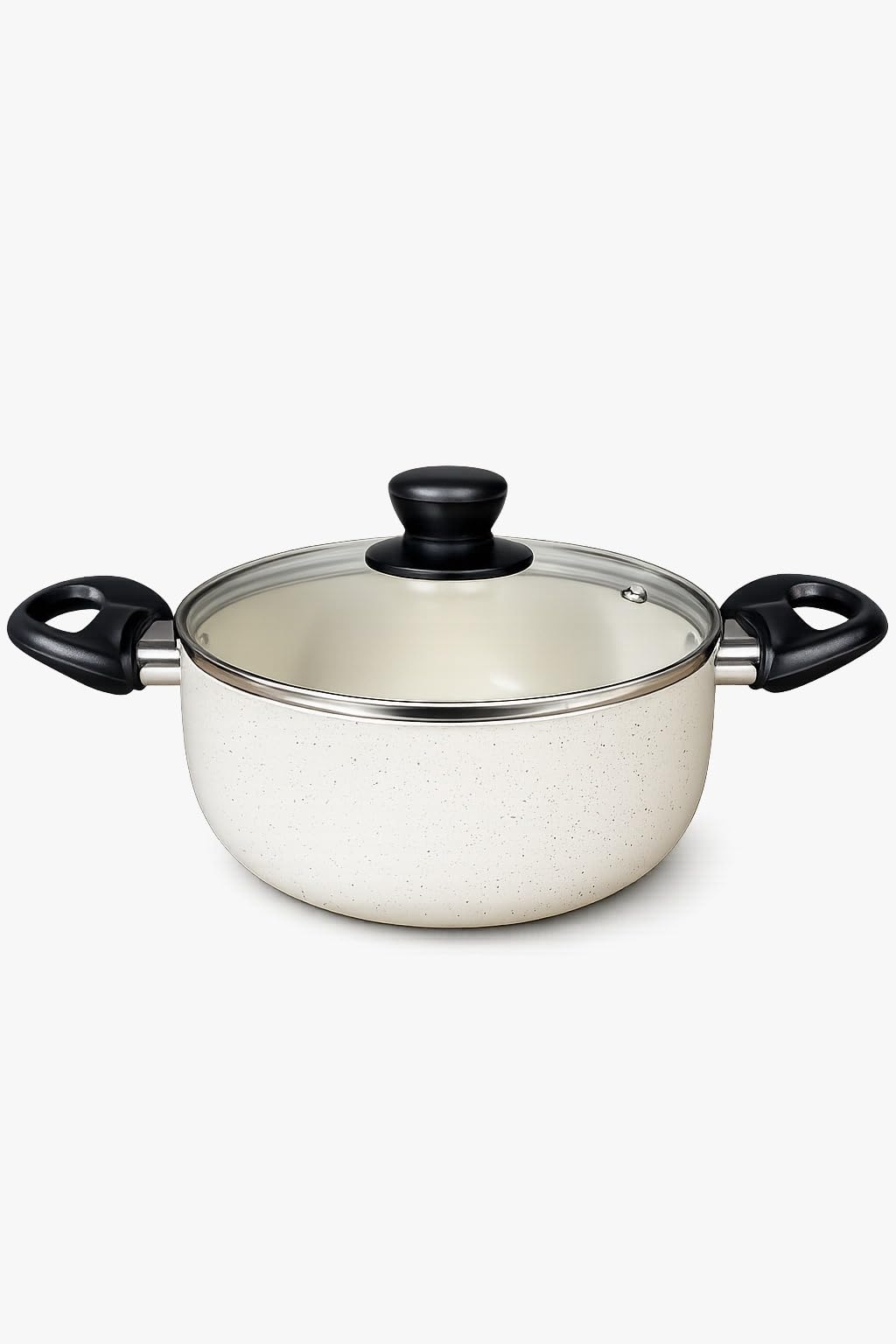 Caçarola Com Tampa Antiaderente Cerâmica 20cm Resistente Gourmet Fratelli Nude