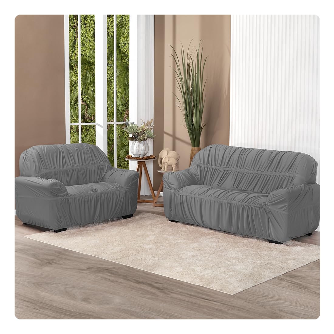 Capa de Sofá 2 e 3 Lugares Malha Gel Elasticada (Cinza)