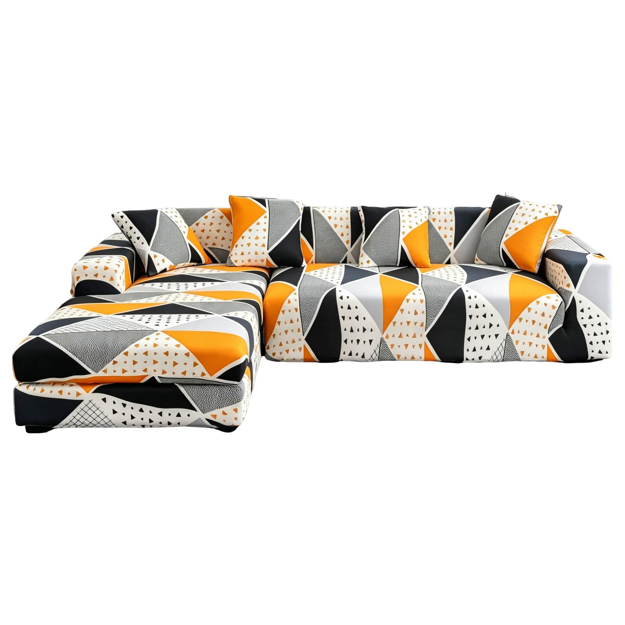 Capa Ajustável para Sofá Antipoeira (Laranja, 235-300cm) | Proteção Completa, 1, 2, 3 ou
