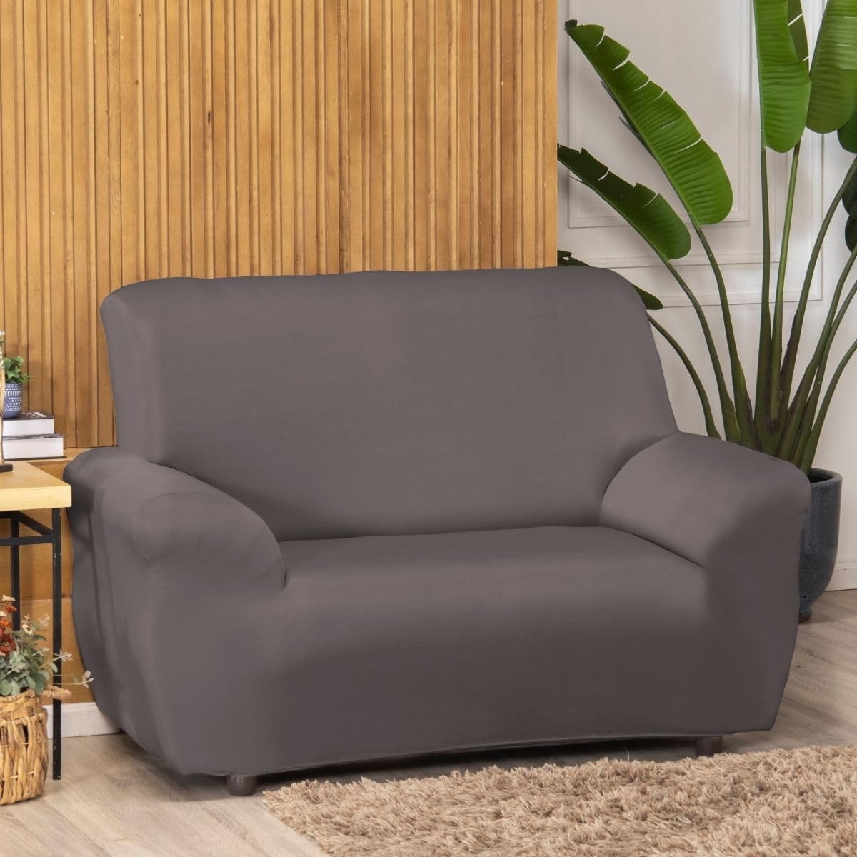 Capa De Sofá Avulsa Lisa 2 Lugares De Malha Gel Elastica Coladinha (Cinza)