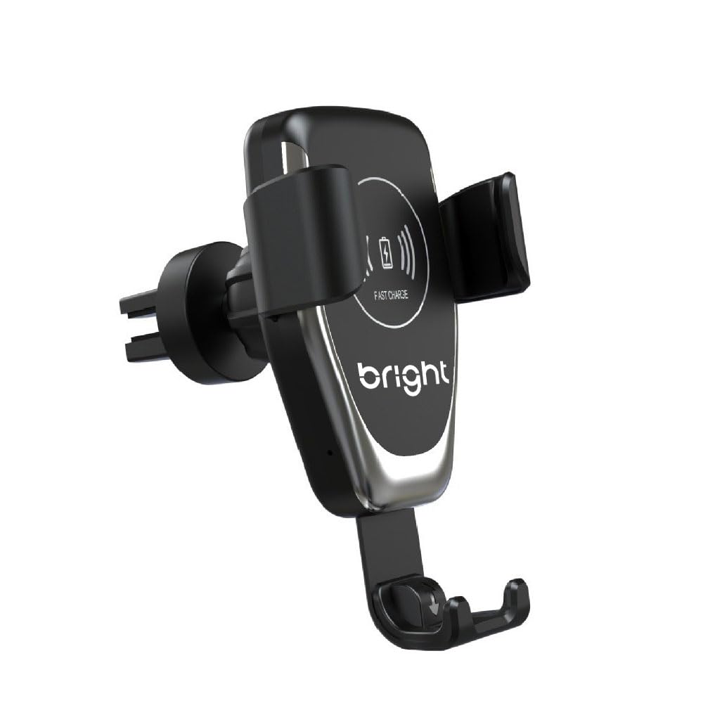 Bright, Carregador sem Fio Veicular com Suporte 2 em 1, Suporte com 3 Posições, Ajuste de