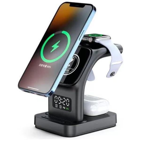 Carregador Indução, YD-31Base Carregador Sem Fio 5 Em 1 Indução 15 W para iPhone 15 14 13