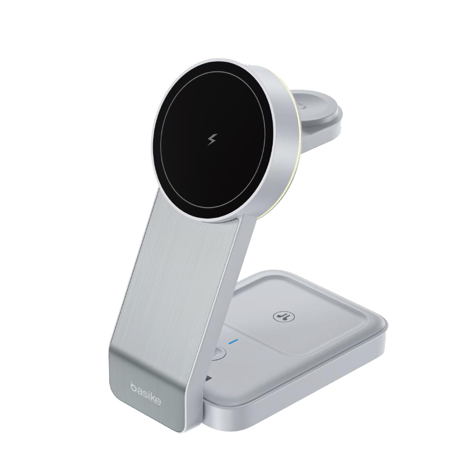 Carregador Sem Fio 3 em 1 15W Dobrável Rápido, Estação Indução Wireless, Compatível com