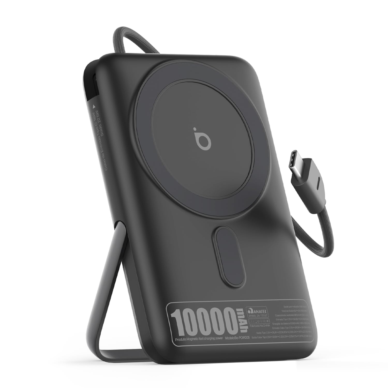 Basike Power Bank Indução 10000mAh, Carregador Portátil Indução 15W (Cinza) |