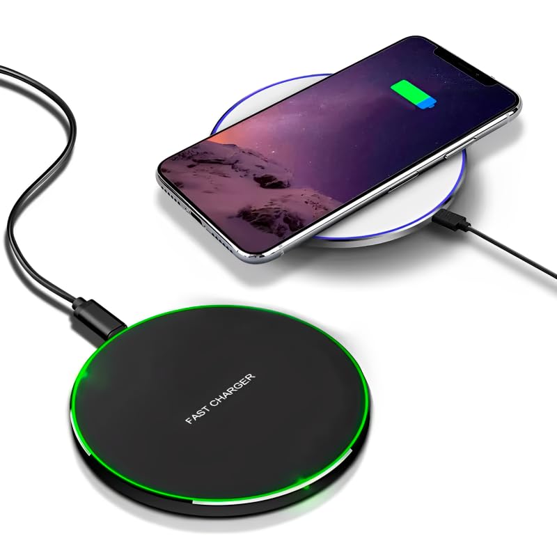 Carregador Rápido sem fio por indução compatível com iPhone 17 16 15 14 13 12 11 Pro