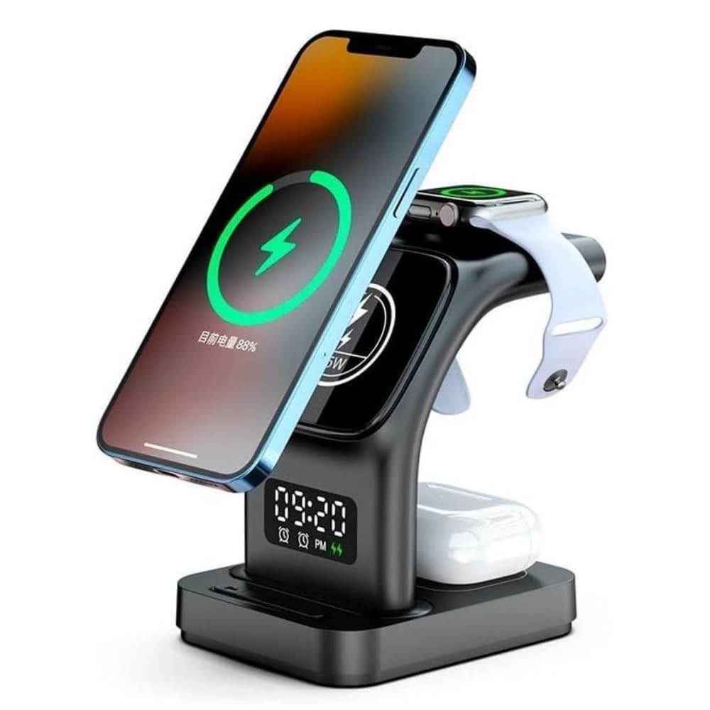 Carregador sem Fio 3 em 1 Compatível Com Apple iPhone/iWatch/Pods, iPhone 15 14,13,12,11