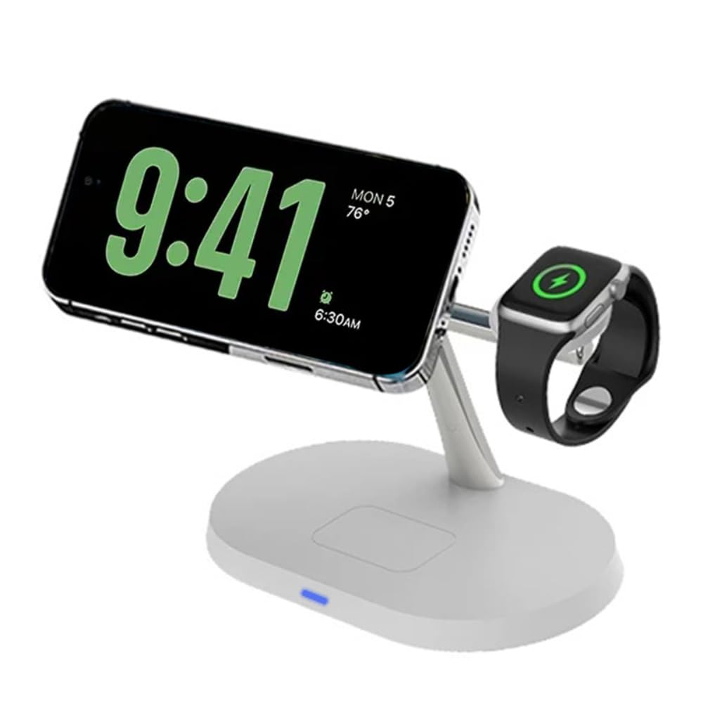 Carregador sem fio 3 em 1 15 W para iPhone 17 16 15 14 13 12 iWatch 10 9 8 7 6 AirPods 4