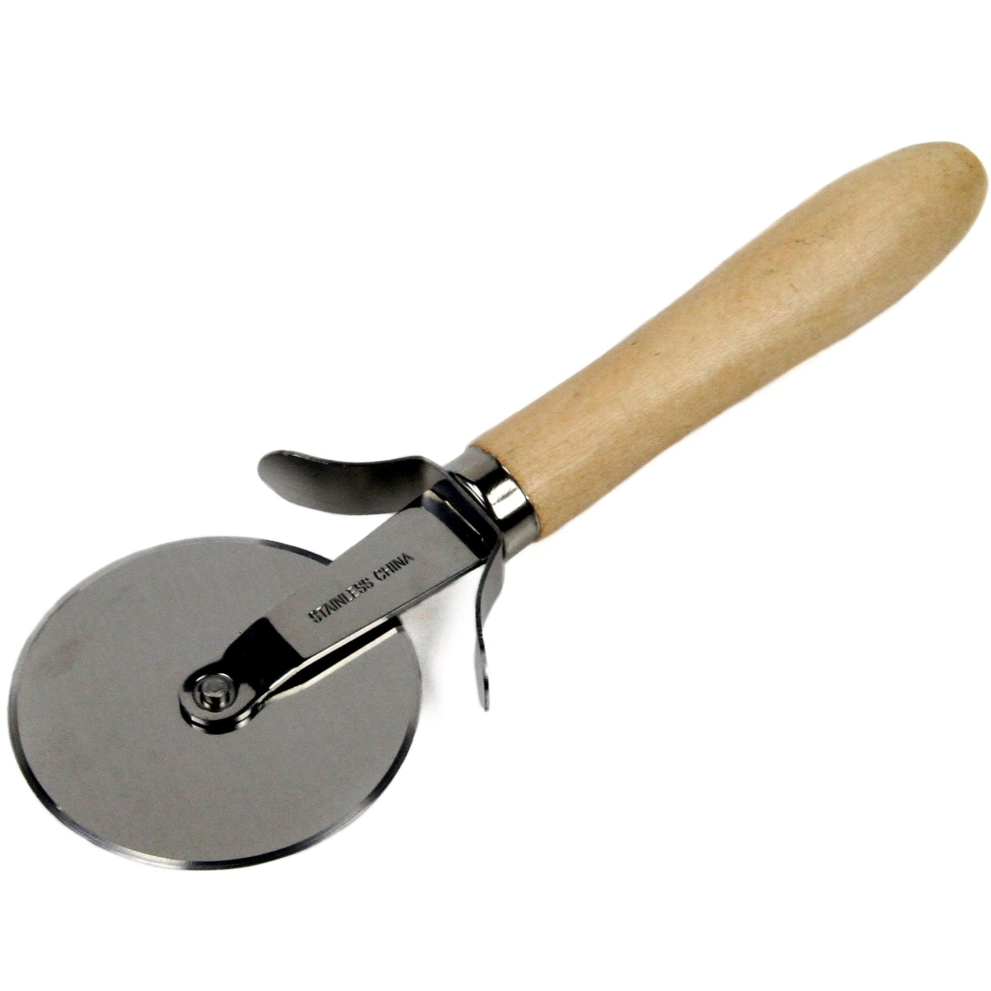 Chef Craft Cortador de pizza de aço inoxidável, 23 cm, cabo de madeira
