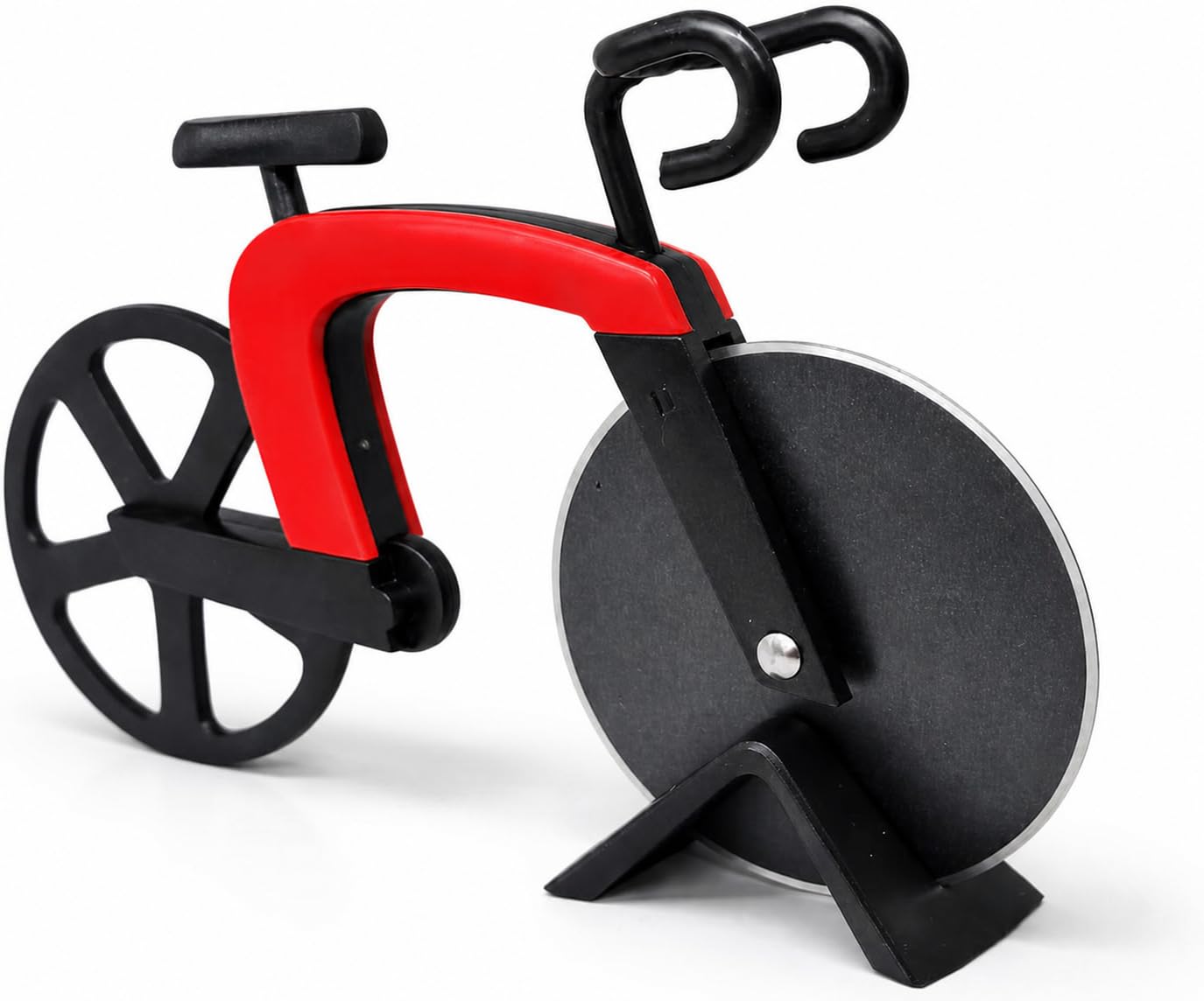 Cortador de Pizza em Formato de Biciclet - Inox e Plástico 18,5 cm Divertido e Funcional