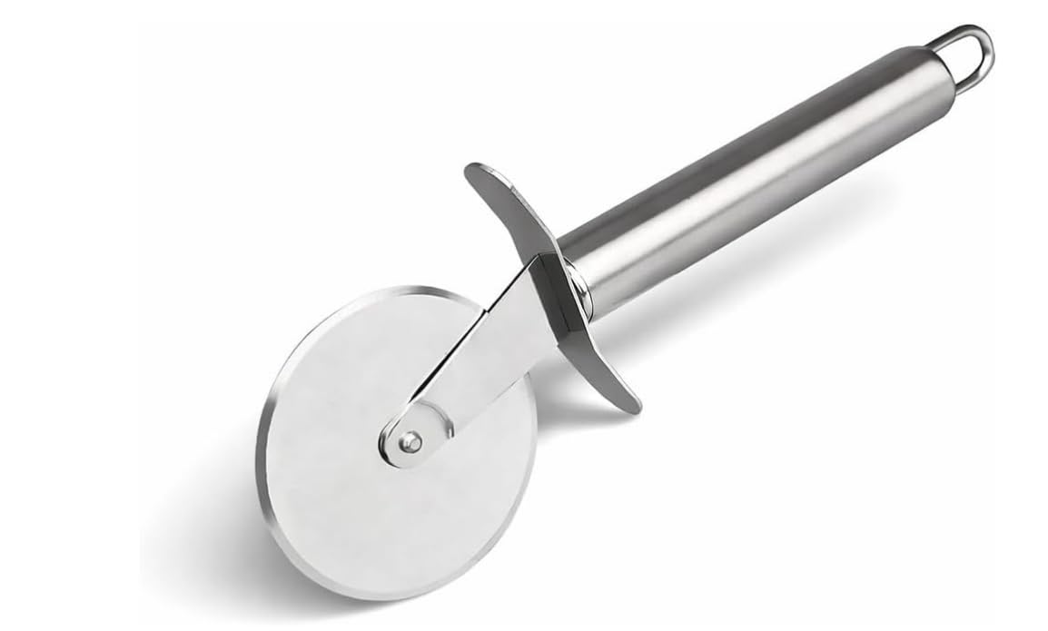 Cortador de Pizza Aço Inox Lâmina Afiada 20,5 cm | Cabo Ergonômico, Aço Inoxidável,