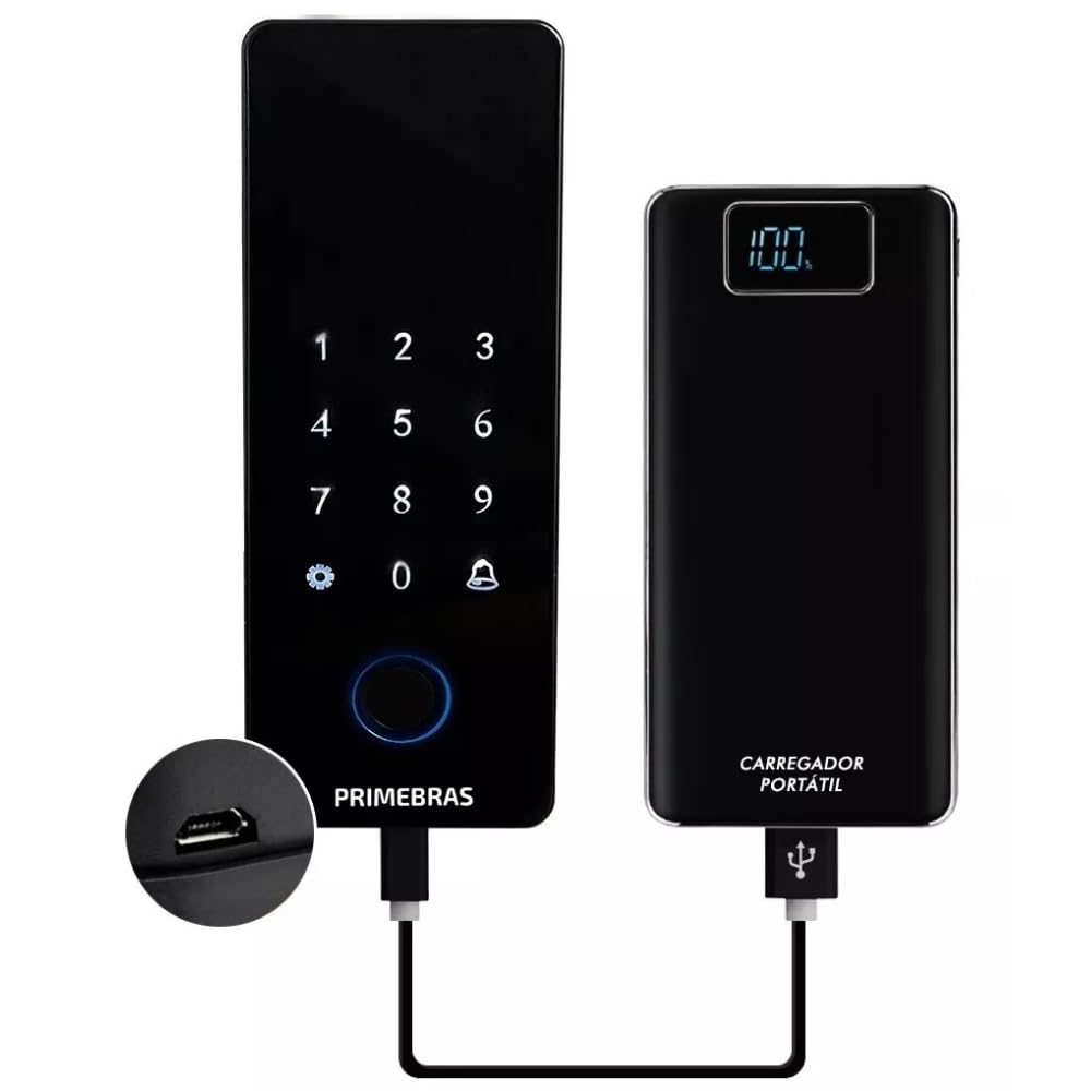 Fechadura Biométrica Primebras Athenas Vidro Bluetooth