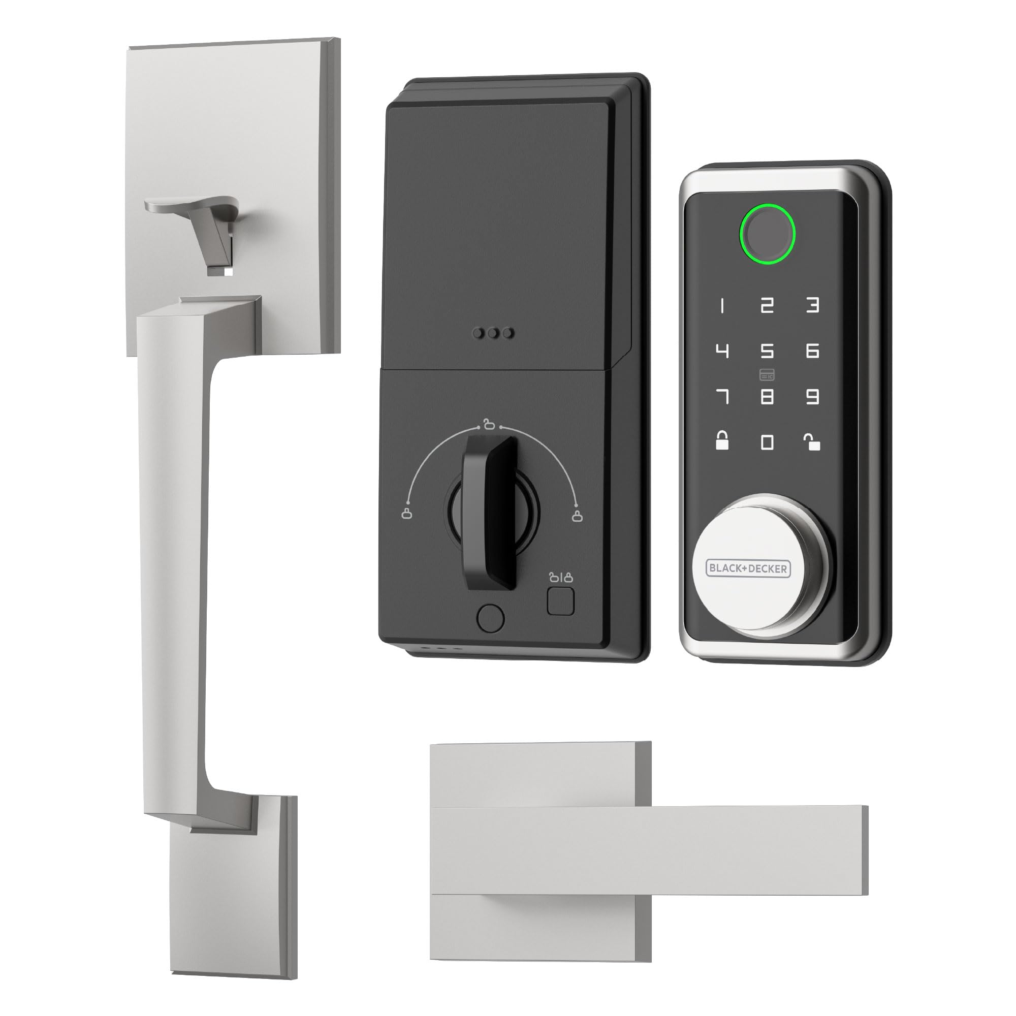 Black & Decker Smart Lock com alça de entrada e portão - prata