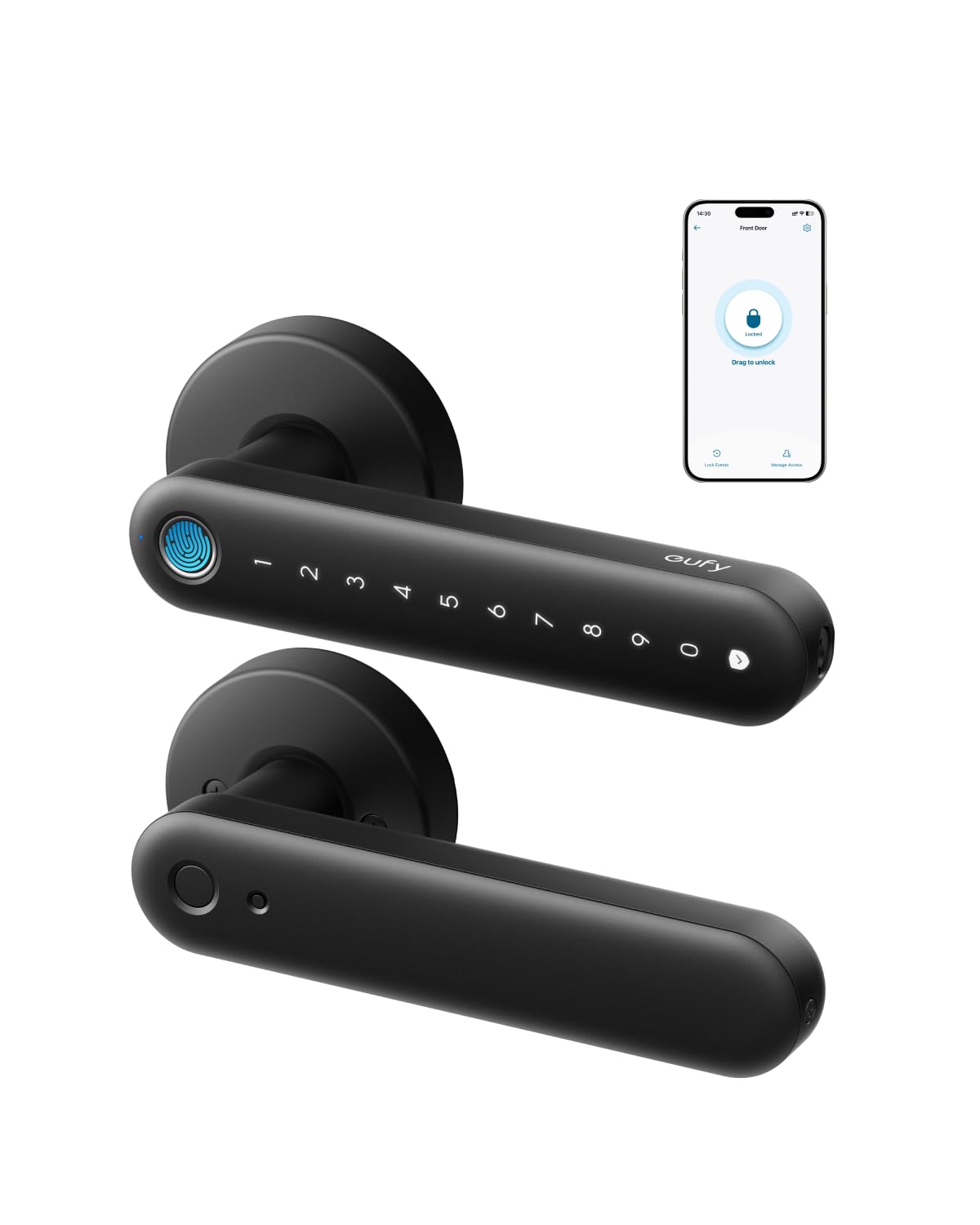 eufy Security Smart Lock FamiLock C32, fechadura de porta sem chave com impressão digital