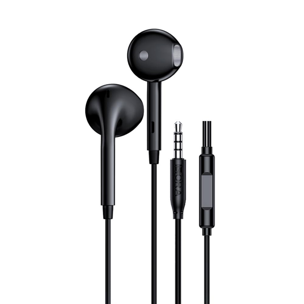 Fone de Ouvido com Fio 1 Hora Conector 3.5mm Cabo 1,2m Preto Ampla Compatibilidade