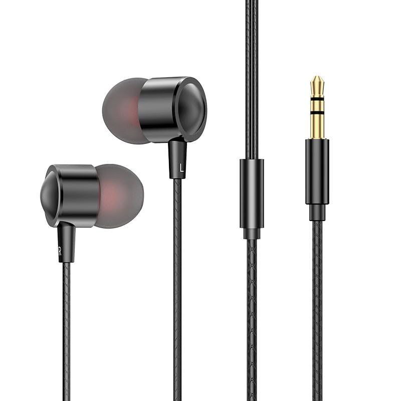 Accessonico Fones de ouvido longos com fio para TV PC (3 m, 3 metros), cabo extra