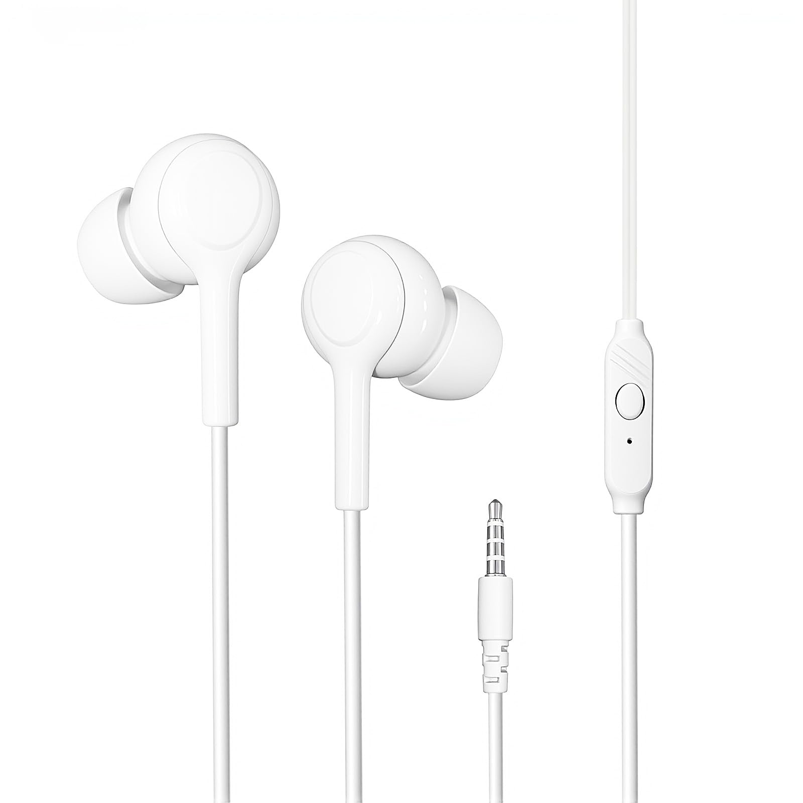 Fone de Ouvido com Fio 3.5mm com Microfone, Cabo de 1,2m, Controle de Chamadas e Música,