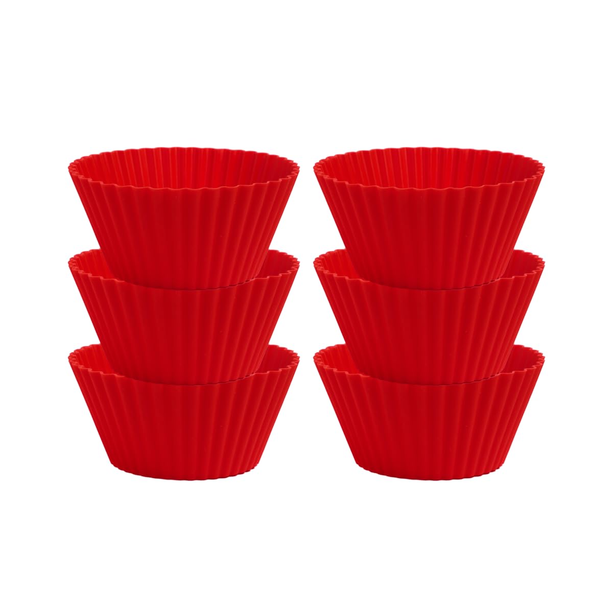 Forma de cupcake de silicone kit 6un forno air fryer não gruda (Vermelha)
