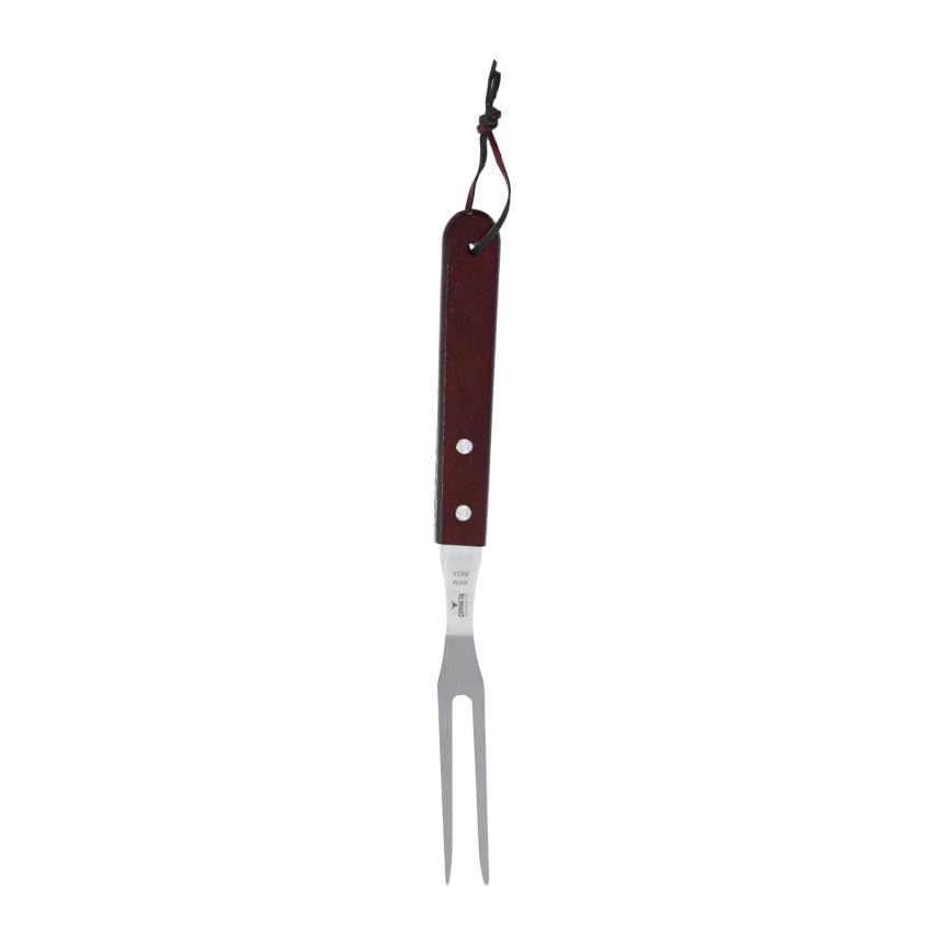 Corneta -Garfo para churrasco de inox com cabo de madeira Leme 30cm