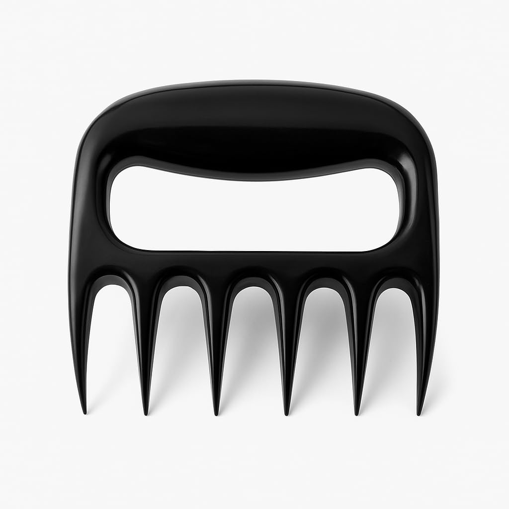 Desfiador de Carne Preto 10 cm Estilo Urso Garfo Para Churrasco e Cozinha Pegador