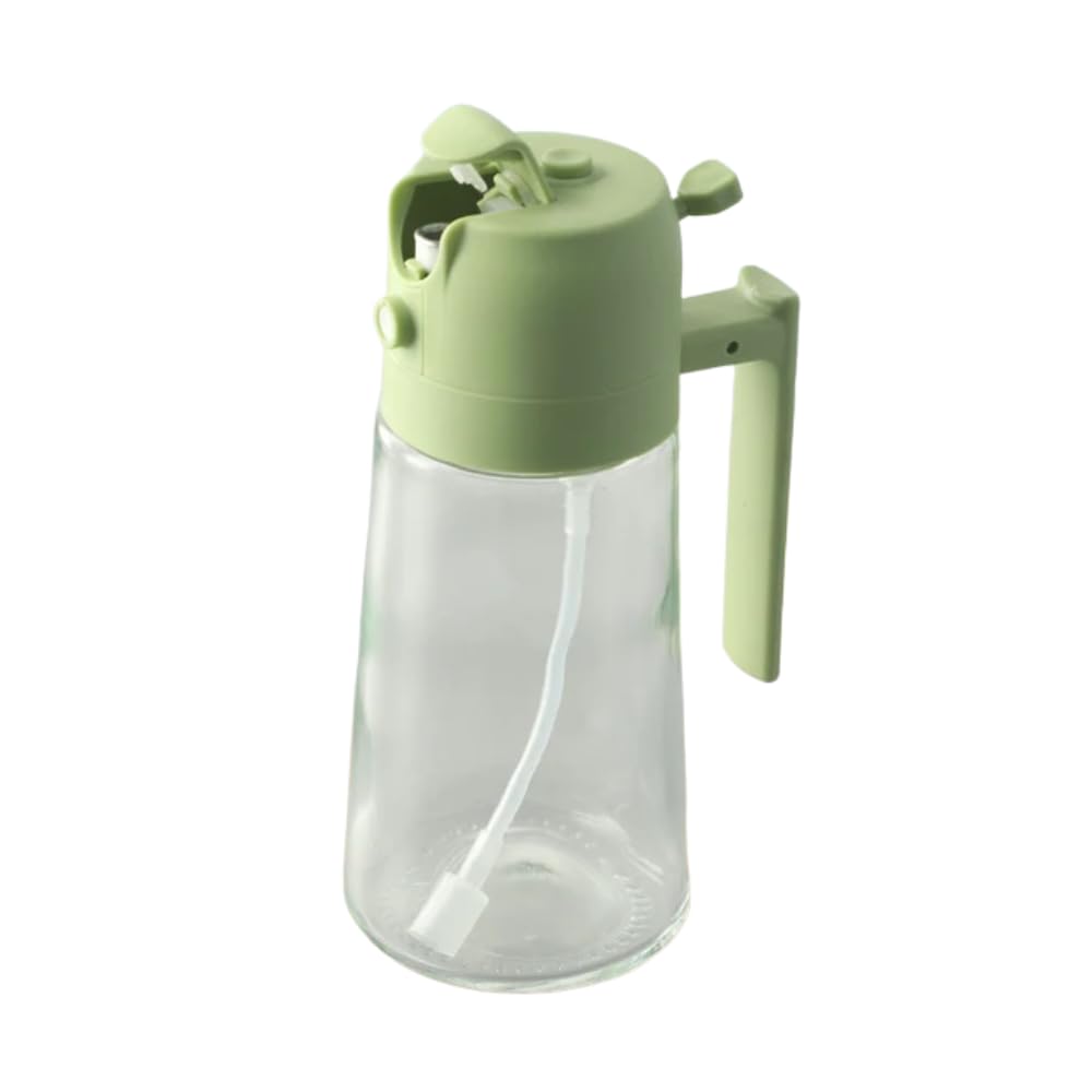 Dispenser Pulverizador de Azeite e Óleo 2 em 1 Vidro 450ml Galheteiro Spray e Dosador