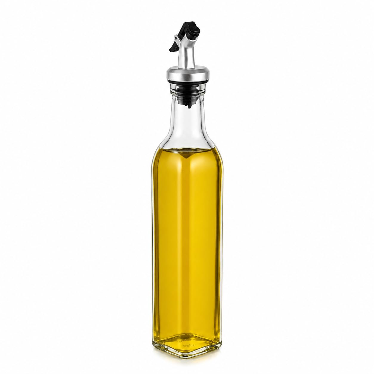 Galheteiro de Vidro 250ml com Bico Dosador e Tampa para Azeite Vinagre Molhos Transparente