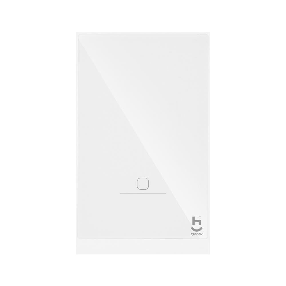 Geonav, Interruptor Inteligente Touch, Wi-Fi + Bluetooth BLE 5.2, 1 botão, Vidro