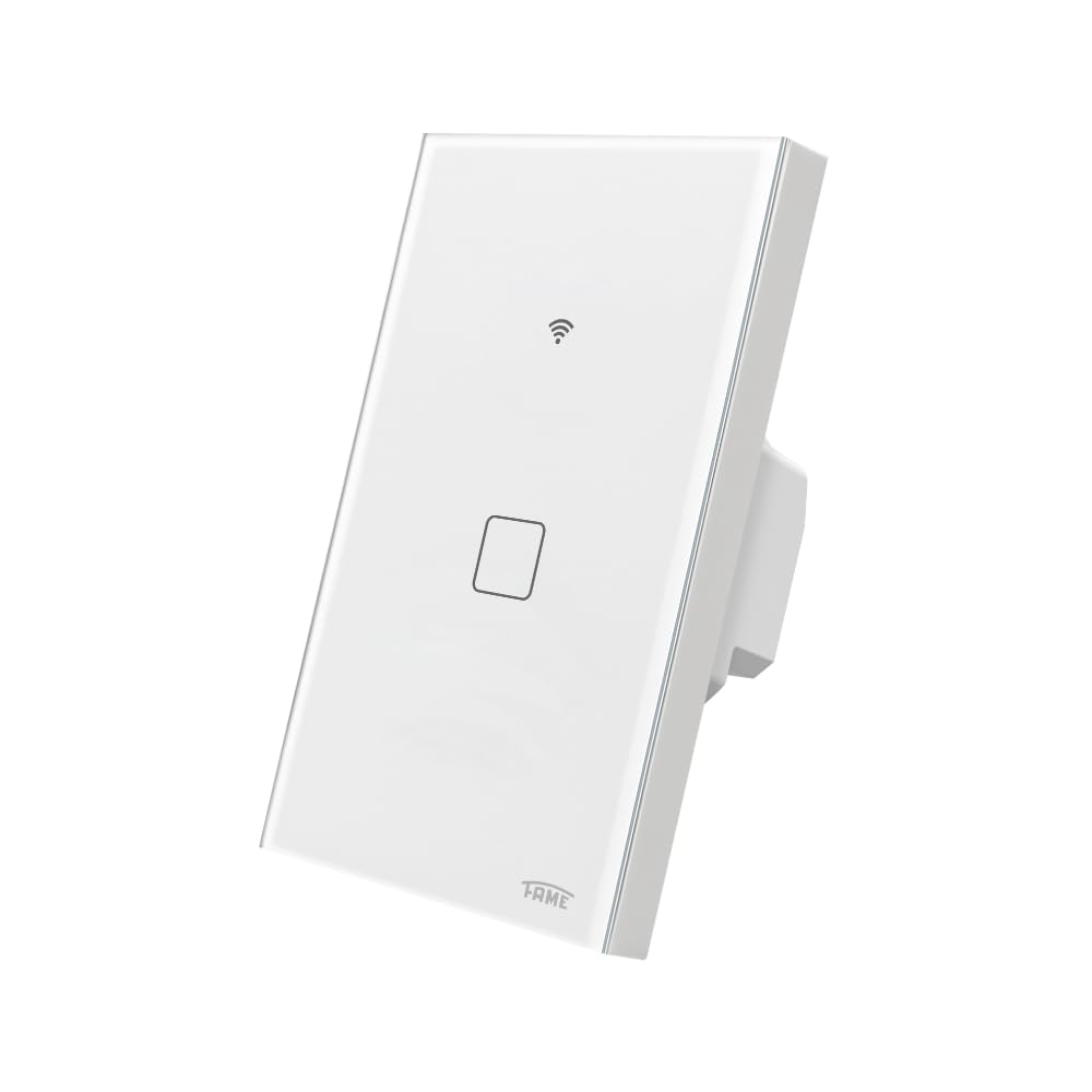 INTERRUPTOR INTELIGENTE 1 TECLA TOUCH WI-FI BRANCO – FAME