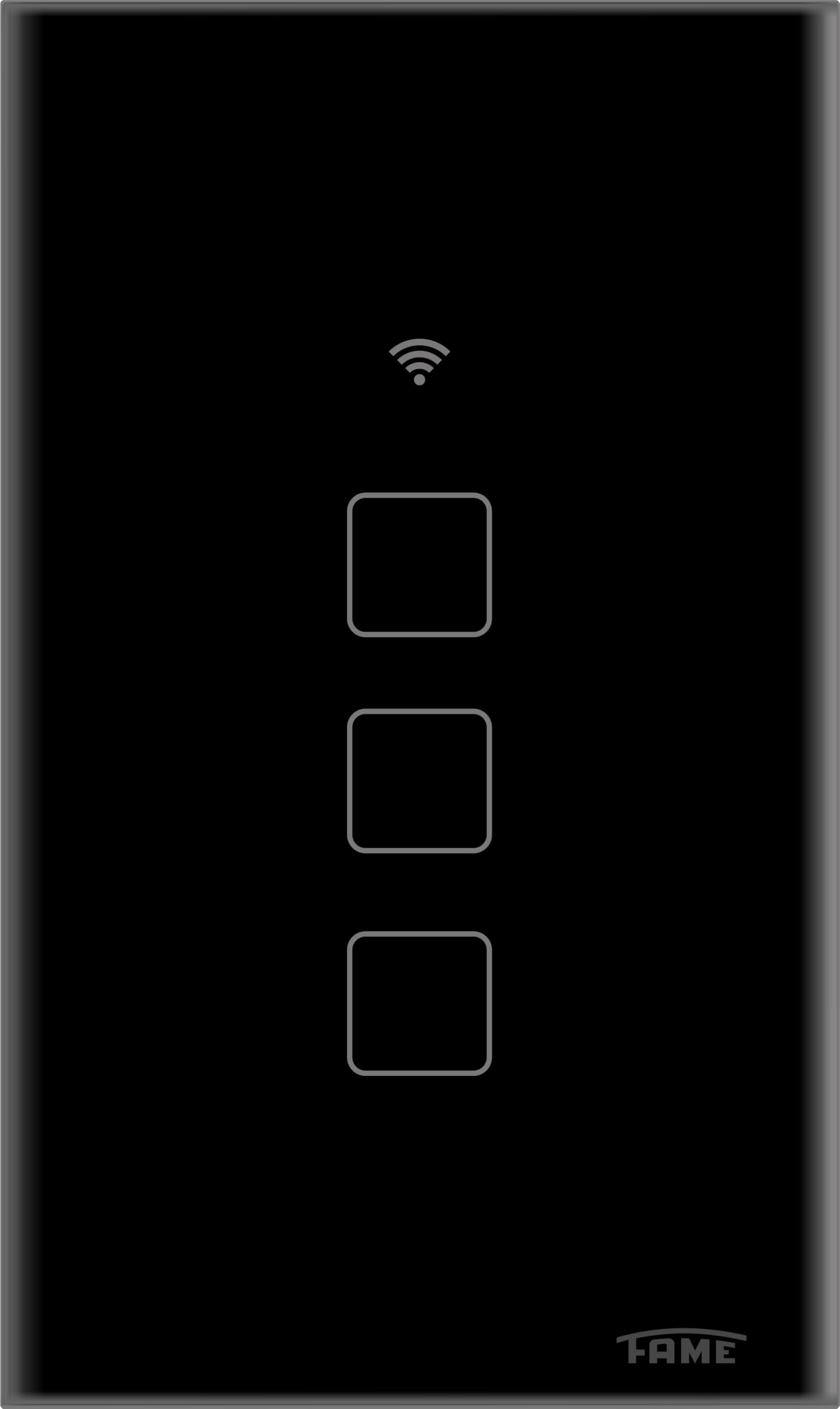 INTERRUPTOR INTELIGENTE 3 TECLAS TOUCH WI-FI PRETO – FAME