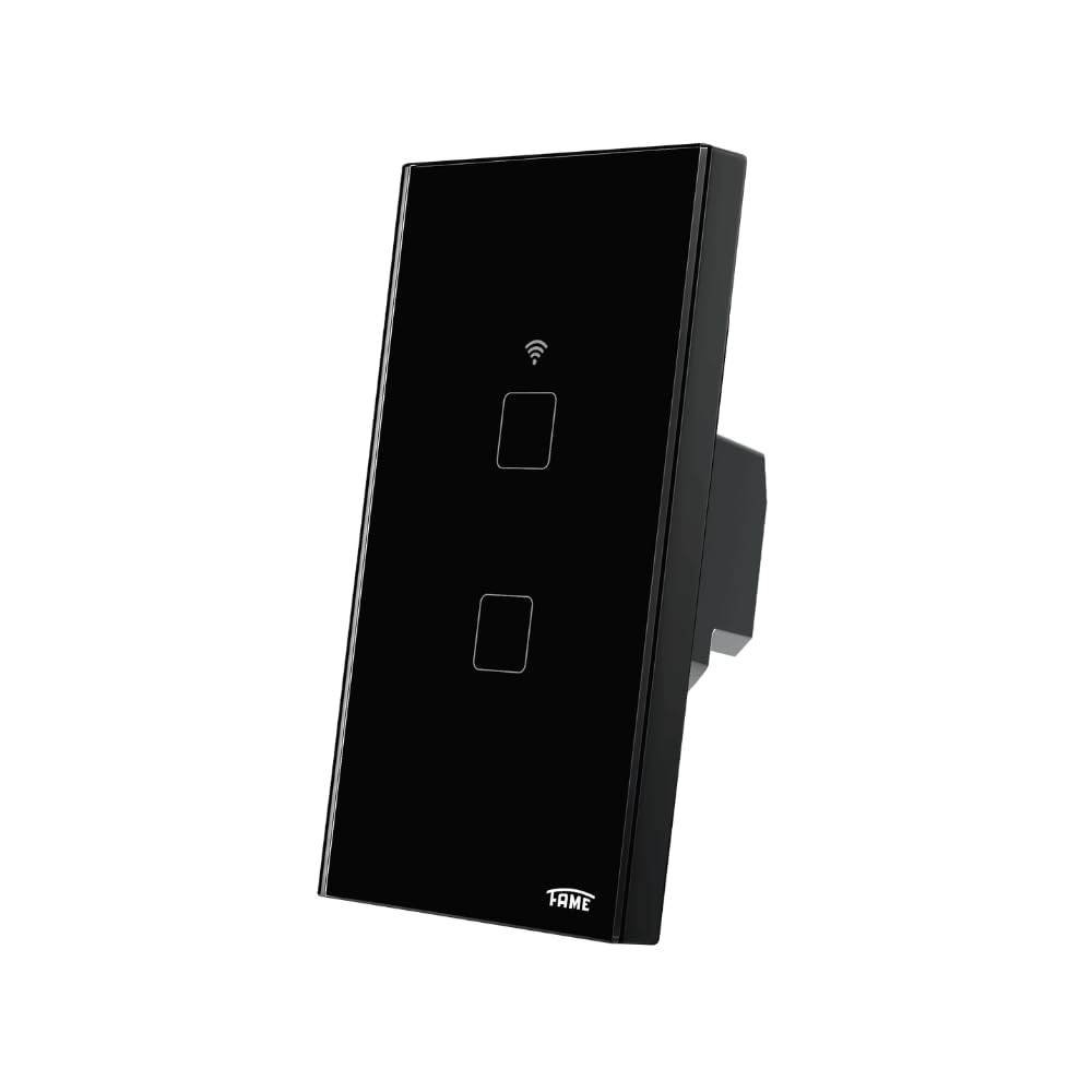 INTERRUPTOR INTELIGENTE 2 TECLAS TOUCH WI-FI PRETO – FAME