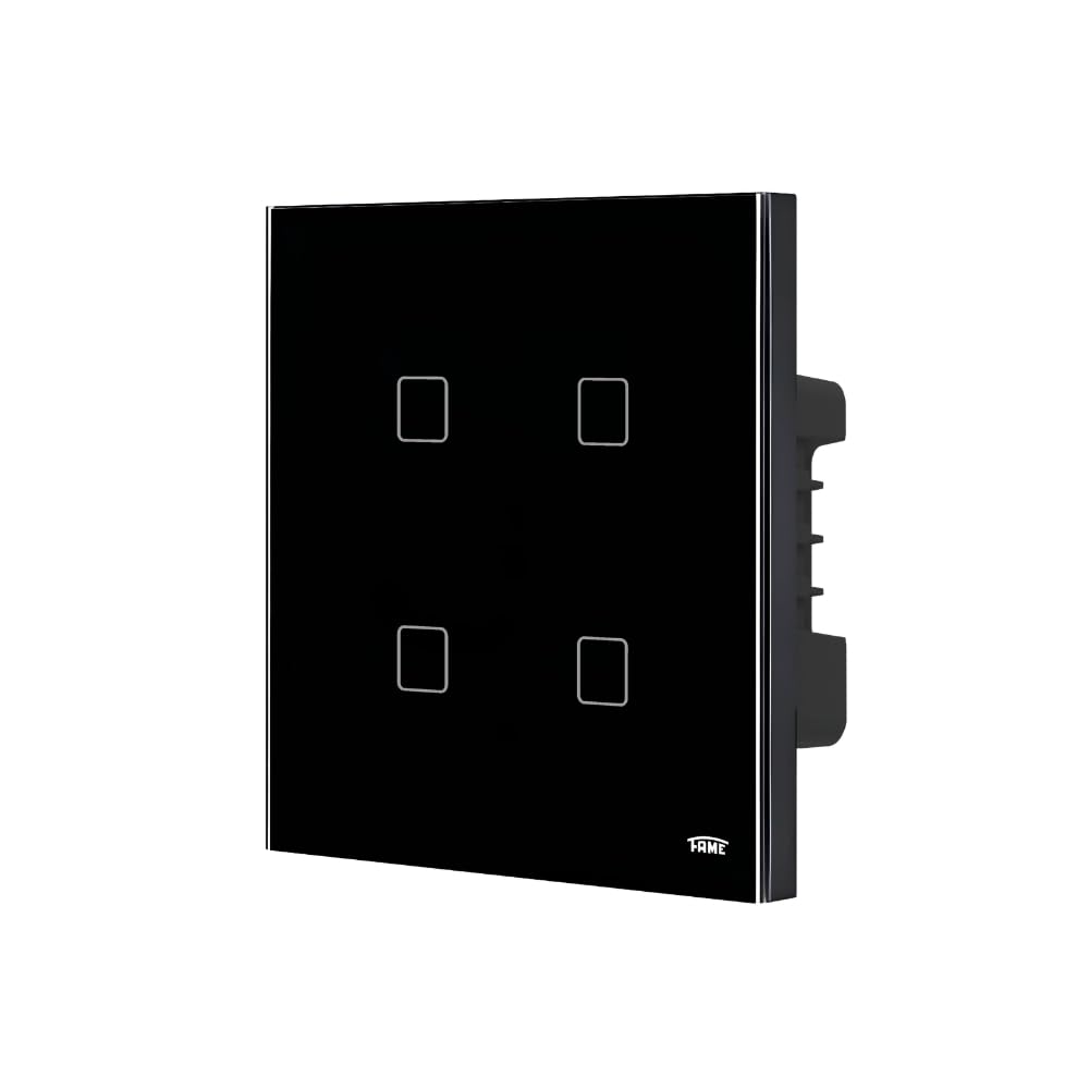 INTERRUPTOR INTELIGENTE 4 TECLAS TOUCH WI-FI PRETO – FAME